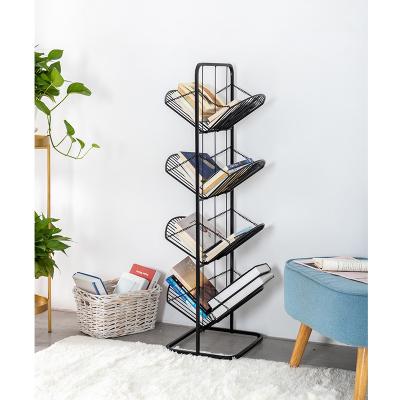 China Wholesale Viable Desktop Sundries Stand Home Decorative Organizer Metal Magazine Holder Display Stand Document File Storage Rack for sale