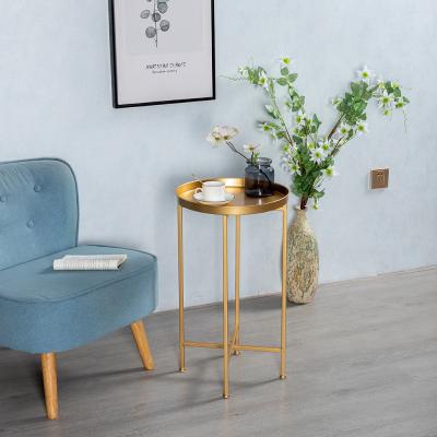 China Modern 22BG Round Side Table Accent End Tables Removable and Waterproof Metal Side Table for Living Room Bedroom Balcony Office (Gold) for sale