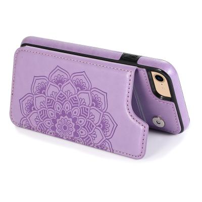 China Wallet Cell Phone Case New Dual Function Camoro Leather Case Embossed Mandala Protective Cover Phone 12 11 Xs Cell Phone Bags And Cases for sale