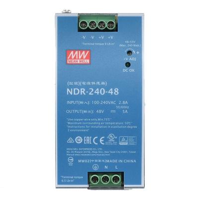 China Industrial Automation Machinery...Meanwell NDR-240-48 240Watt 48V 5A Single Mode AC to DC Din Rail Application 48Vdc Power Supply Industrial Switching Din Rail for sale