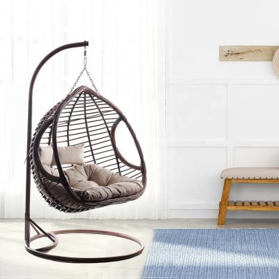 China Hot Selling Lifetime Outdoor Patio Rattan Double Swing Hanging Chair for sale