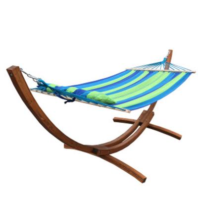 China Durable Daijia Double Cotton Hammock with Space Saving Solid Wood Stand Includes Portable Hammock for sale