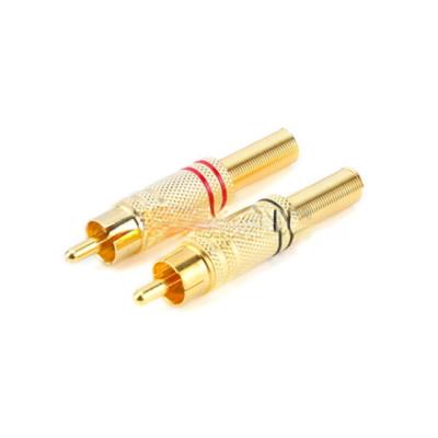 China Yxdz Plum Plug Red Gold Plated Classic Lotus Rca Contor Av Head Audio & Visual /Black for sale