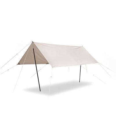 China Diagonal tying type custom size picnic sun block rainproof cotton blended velarium tarp outdoor camping sun tent for sale