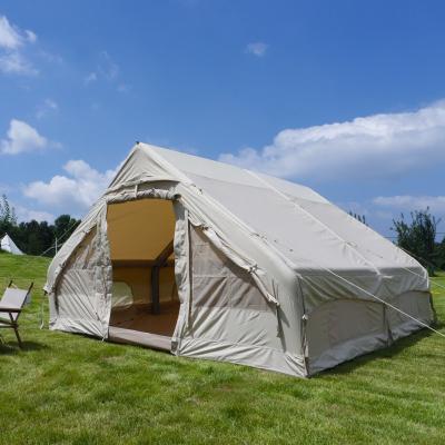 China Cotton Canvas Inflatable Pole Waterproof Luxury Outdoor Glamping Camping Tents Poly for sale