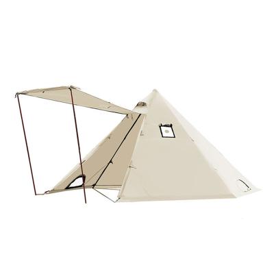 China Poly Cotton Pyramid Arrow Teepee Teepee Glamping Camping Tents Waterproof Outdoor Canvas Family Rainproof for sale