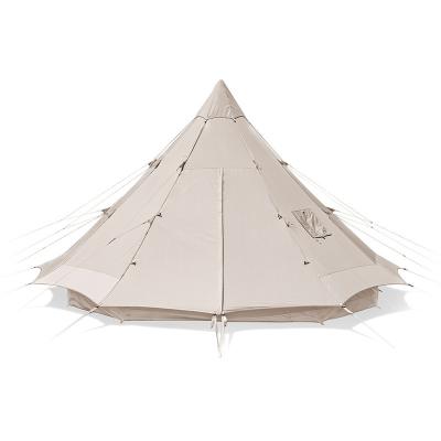 China Outdoor Luxury Cotton Waterproof Poly Canvas Bell Pyramid Rainproof Indian Glamping Glamping Tents for sale