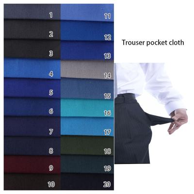 China Waterproof towel coat jeans suit pants milti pockets TC plain poplin pocketing mesh fabric for sale