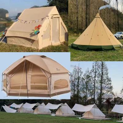 China High Quality Inflatable Waterproof Inflatable Canopy Dome Ripstop Polyester Cotton Canvas Tent Fabric for sale