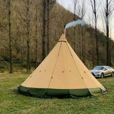 China Waterproof Sunscreen Polyester Cotton Tear-Resistant Canvas Woven Teepee Tent Fabric for sale