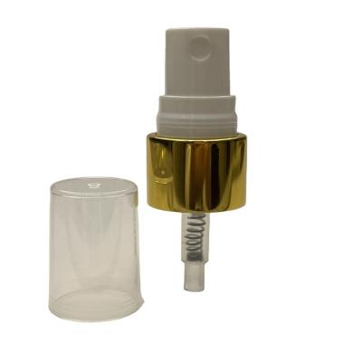 China Non Spill Factory Hot Sale Customized 20/410 Fine Gold Shiny Aluminum Scent Spray Mist Pumps With Dustcap for sale