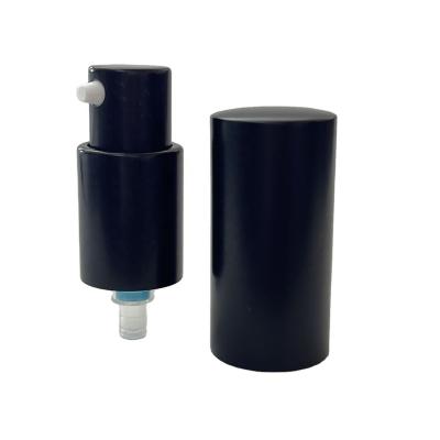 China 0.25cc Non-refillable 18/410 18/415 Outside Spring Aluminum Cream Pump Matte Black Aluminum Dispenser Pump With Full Aluminum Cap for sale