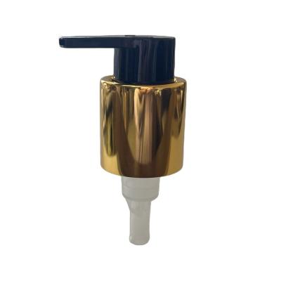 China 28/410 Aluminum Shiny Lotion Pump 1cc Outlet Gold Spring Lotion Dispenser Non-Refillable High Quality Left Right Hand Pump for sale