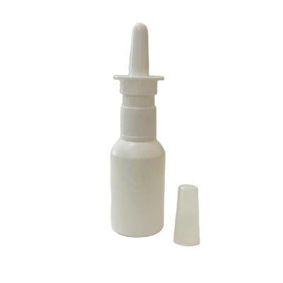 China High Quality Medicine HDPE 30ml White Plastic Empty Nasal Spray Bottles Medical Nasal Spray Bottles With Long Spout for sale