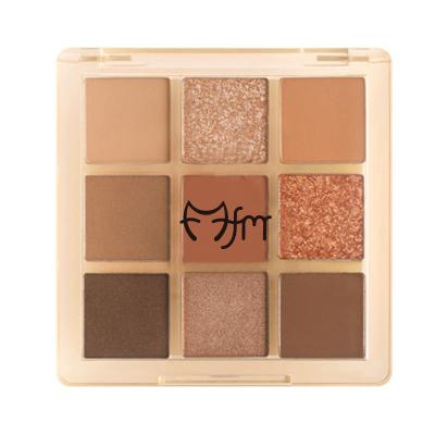 China Waterproof Nine color eye shadow matte acrylic transparent earth color non flying powder nine palace eye makeup pallets for sale