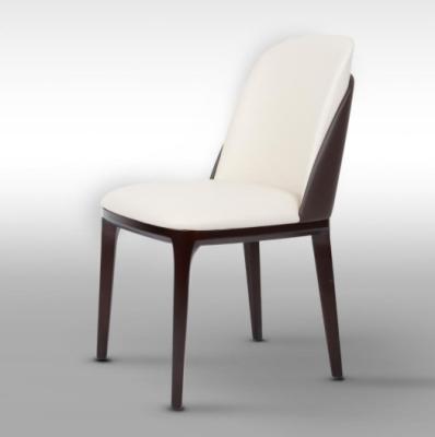 China Modern Design Leather With Solid Wood Lounge Chairs For Hotel Chairs Restaurant Dining Chair for sale