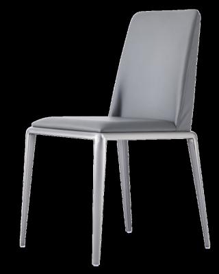 China Modern Nordic Leather Upholstered With Metal Leg Dining Chair For Restaurant Chairs for sale