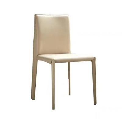 China 2021 Modern New Design Hotel Room Chair Writing Chair Modern Leather Metal Dining Chairs for sale