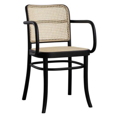 China Chinese Southeast Asian Style Black Color Rattan Restaurant Cafe Dining Chair for sale