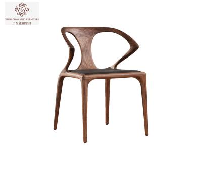 China New chinese black leather solid wood wood chair for living room restaurant and hotel furniture for sale