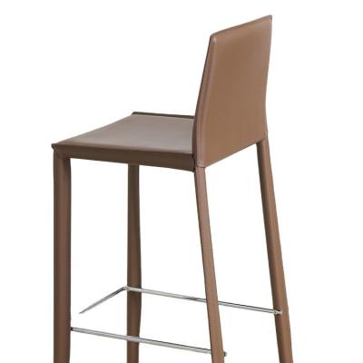 China 2021 modern popular saddle leather upholstery metal frame cafe chair for restaurant and hotel chair for sale