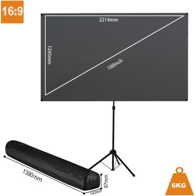 China 100 portable in 4k 3d black diamond projector screen 4k 3d alr pet crysta alr ust portable projector canvas outdoor projection screens for sale