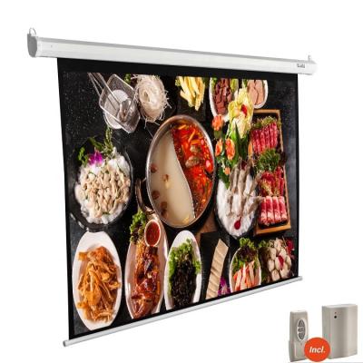 China Dropshiping electric in ceiling projector screen 4kmotorized theater projection fabric wall mount big movie screen cinema projector screen for sale