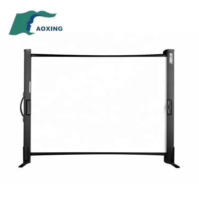 China Tabletop Portable Screen Cinema Screen 4K Outdoor Projector Screen with Projector Desktop Black Film Stand Fabric Portable Projection Screens for sale