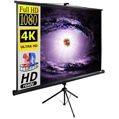 China Standard Tripod Projection Screen Tripod Projector Screen For Portable HD Manual Pull Down Projection Screen For 120*120cm for sale