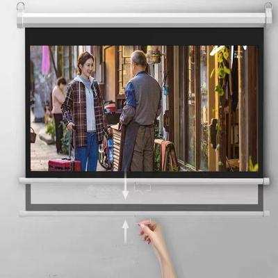 China 180x180cm 4K Movie Projector Projector Screen Wall Mounted Outdoor Manual Projection Screens Ceiling Hanging Projector Screen for sale