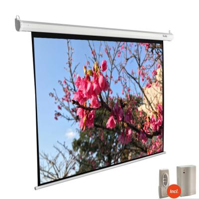 China Electric Projector Screens Electric Projector Screen Wall Mount Price In Ceiling Canvas Motorized Projection Screens for sale