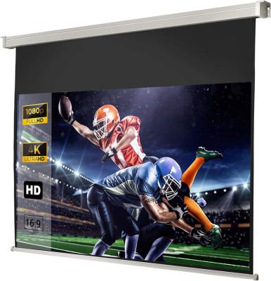 China 300x169cm Electric Home Theater Electric Projector Screen Motorized In Ceiling Projector Screen for sale