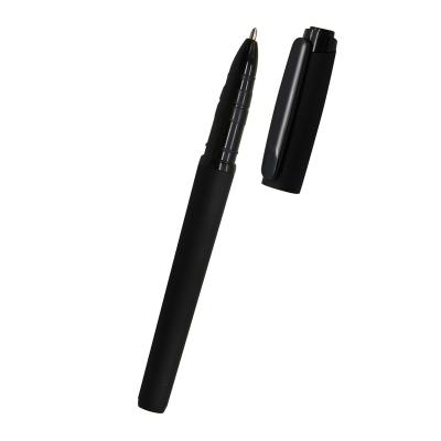 China Normal Customized Plastic Soft Touch Gel Rubber Finish Black Ball Pen Acceptable for sale