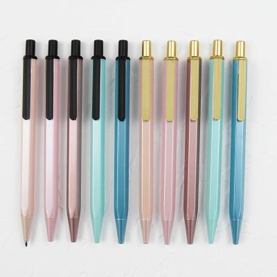 China Promotional Metal Click Action Metal Pen Beautiful High Quality Hexagonal Pen for sale