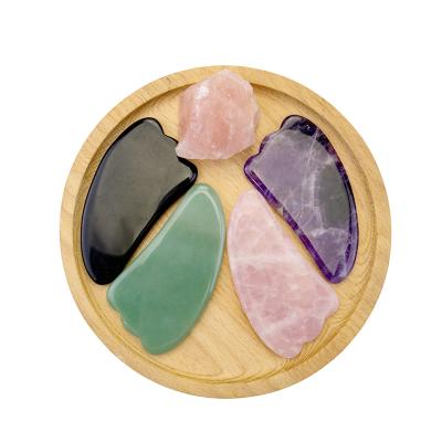 China Best Body Body Rose Quartz Jade Stone Gua Sha Massage Board Scraping Tool Kit for sale