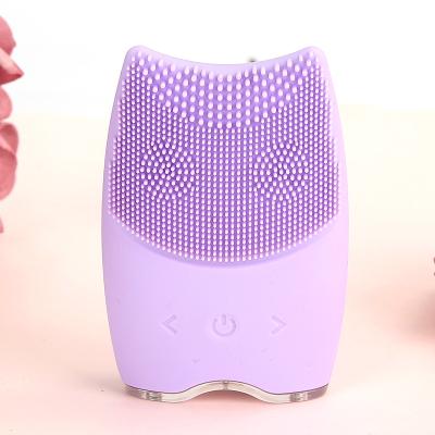 China Skin Tightening Brush Fashionable Electric Facial Cleansing Silicone Silicone Face Cleansing Brush for sale