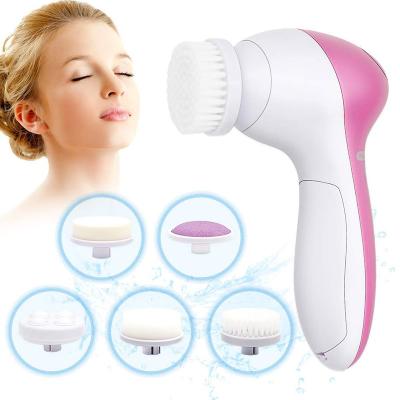 China Thoroughly Investigate Amazon Remover 5 in 1 Electric Sonic Rotating Facial Cleansing Brush Facial Cleansing Brush Device for sale