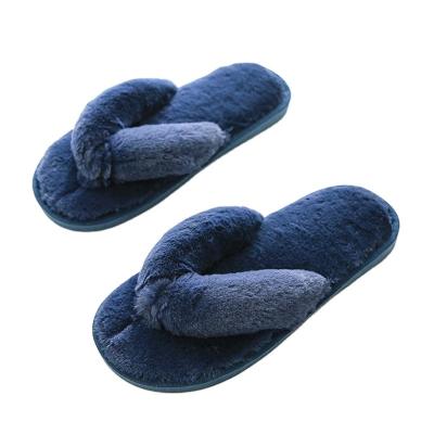 China Fashion trend factory direct sales plush slippers cotton plush slippers female soft plush lower flip-flops for sale