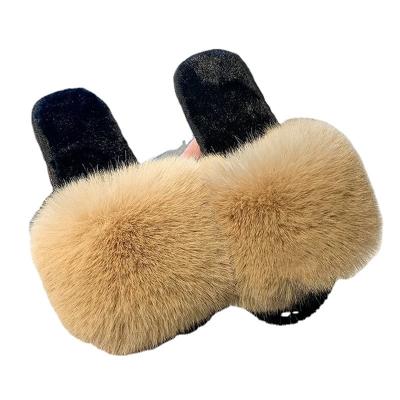 China Wholesale fashion trend plush home cotton slips women's plush slipper new fashion outer wear fluffy slippers for sale