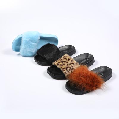 China Fashion Trend Ladies Winter Indoor Slides Wholesale OEM/ODM Fashion Fur Home Sandals Custom Logo Fluffy Slides Slipper For Women for sale