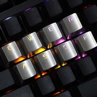 China OGKEY Computer Keyboard Keycap 8key/set Stainless Steel Gaming Keyboards Keycaps for sale