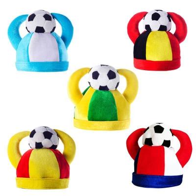 China Custom Character Football Fans 2 Cheering Horns Stadium Hats With Football for sale