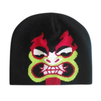 China OEKO-TEX JOINT Wholesale Cheap Custom Mens Acrylic Jacquard Knitted Animal Beanie Hat for sale