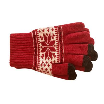 China Winter Daily Life Touchscreen Glove Custom Men's Logo Jacquard Touch Screen Glove Acrylic Knitted Logo Acrylic Knitted Soft Wholesale for sale