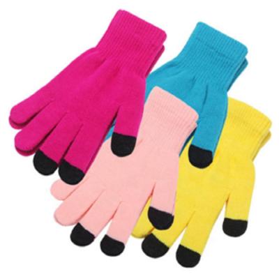 China Knit 3 Fingers Touch Screen Glove Smart Finger Gloves Children Custom Acrylic Knit Touch Screen Glove Smart Finger Gloves Children for sale