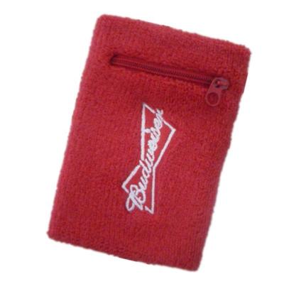 China With Zipper Pocket Cheap Custom Mens Terry Cotton Sweatband Wrist With Zipper Pocket for sale