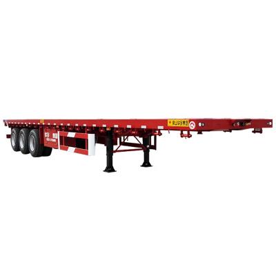 China Truck Trailer Sinotruk Hot Sale Fuwa Brand 3 Axles 40 Ft Container Flatbed Semi Trailer for sale