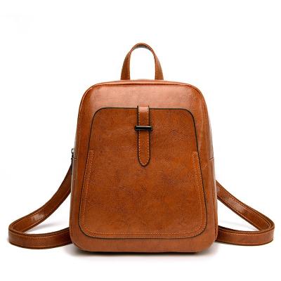 China New PU bag large capacity anti-theft multifunctional retro shoulder handle high quality anti-theft leather women backpack H for sale