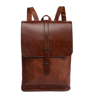 China High Quality Anti-theft Anti-theft Korean Vintage Style PU Leather Laptop Backpack For Men Travel Business Casual Fashion Bag H for sale