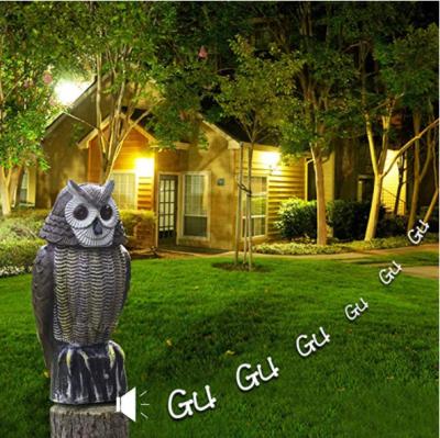 China Art Deco Solar Owl Decoy Bird Repellent for the Garden 16 in. Large Motion Activated Scarecrow Owl Home Decor for sale